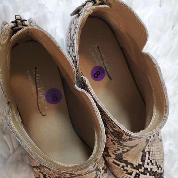 MICHAEL BY MICHAEL SHANNON | NADYA ANKLE BOOTIES SNAKESKIN LEATHER WOMEN SZ 8 - Picture 14 of 17